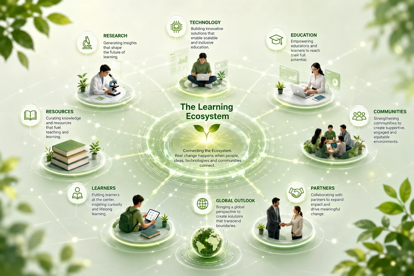 Learning Ecosystem Multi-Node Architecture Map